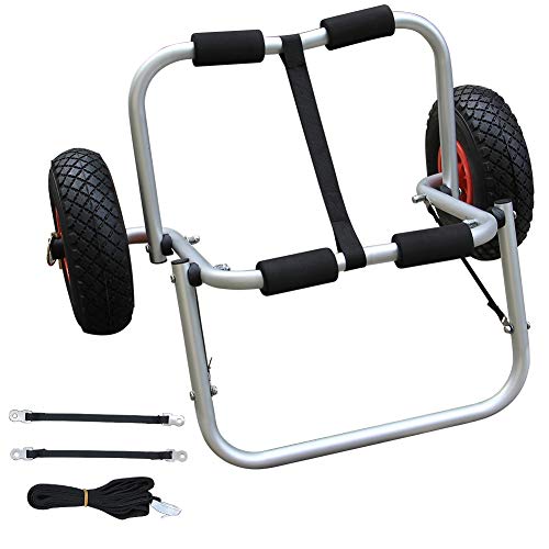MorTime 27" Heavy Duty Kayak Cart, Universal Kayak Carrier for Floats, Kayak Tote