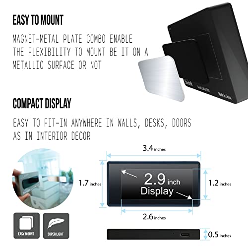 Santek EZ Door Sign(2nd gen) 2.9 Inch E-Paper Digital Signage, Rechargeable, Cordless, Tricolor eink Display featuring Customizable Messages with Low Power Consumption, School, Office & Business Sign - Thumbnail 5