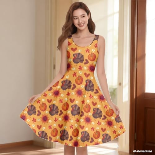 Image of Renewold Women's Sleeveless Tank Dress with Pockets, Casual Scoop Neck A-Line Sundress for Summer, Travel and Vacation