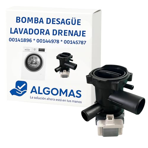 ALGOMAS® Bomba de Desagüe Lavadora 30W 220-240V Compatible con Siemens y Bosch (00141896, 00144978, 00145787) – Drenaje Rápido, Silencioso y Fácil Instalación