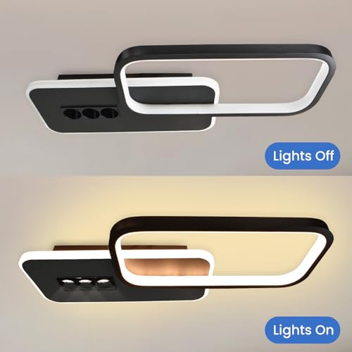 Image of Smartway 40W Delta Square LED Ceiling Light | Modern Decorative | 3 Light Modes (Warm, Cold & Natural White) | Bedroom, Living Room, Dining, Office | 1 Year Warranty