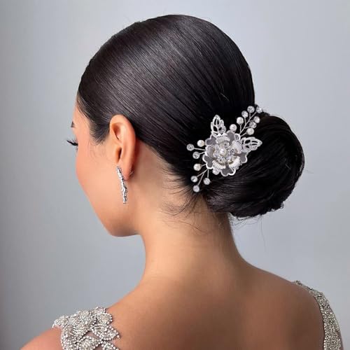 Épingles à cheveux fleur strass et perles HONGMEI pour femmes