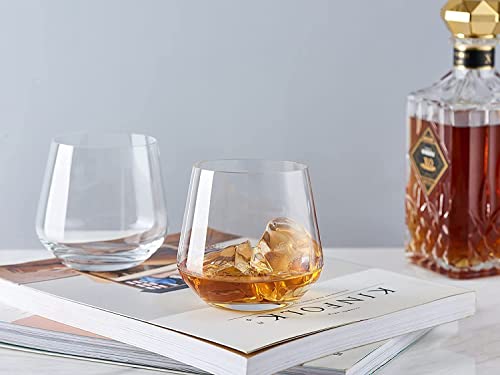 Image of WRINGO 300 ML Diamond Whiskey Glasses, Set of 12 Amber Glassware, Modern Ideal Glasses for- Rocks, Scotch, Bourbon, Liqueur, Cocktail and Cognac