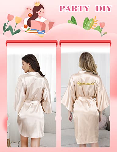 Image of EPLAZA 20 Pcs Bride Bridesmaid Robes Women Satin Robe Wedding Bridal Party