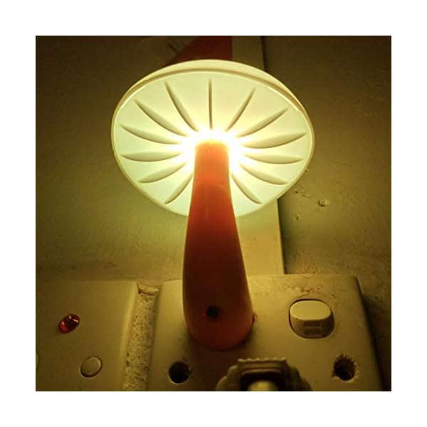 AUSAYE 2 Pack Sensor LED Night Light Plug in NightLight Energy Saving Wall Lamp Mushroom Night Lights for Bedroom, Bathroom,Toilet,Hallway,Kitchen,Kids,Adults Warm White - Image 3