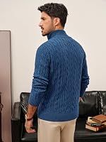 PJ PAUL JONES Strickjacke Herren Stehkragen Cardigan Zopfmuster – Ansicht 3