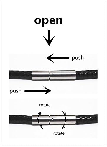 Glory Qin 2mm Black Leather Cord Chain Stainless Steel Clasp Necklace Rope 16 TO 28 Inch (16 Inch) - Image 2