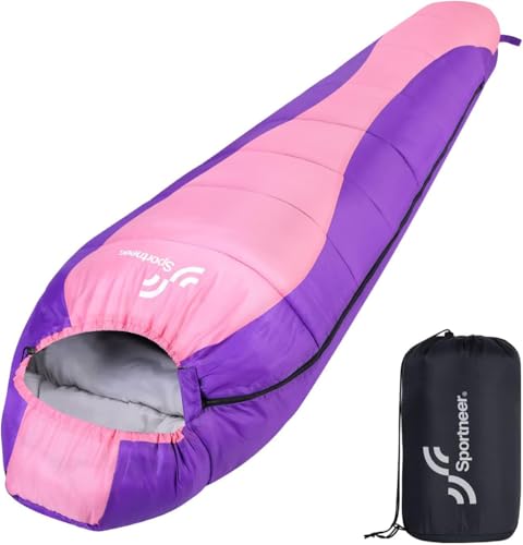 Schlafsack Outdoor Mumienschlafsack: Sportneer 3–4 Jahreszeiten Leichtes Wasserabweisend...