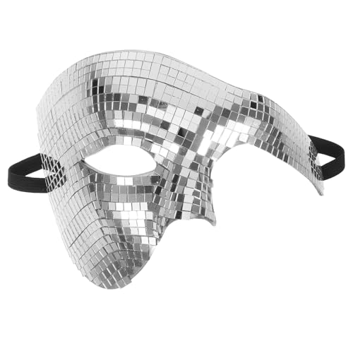 Masque scintillant miroir argenté Vaguelly au fini paillettes chic