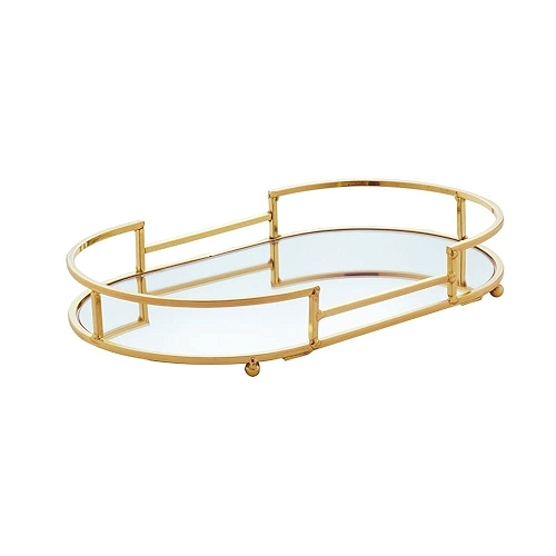 Bandeja Decorativa de Metal Dourada 26cm x 16cm x 4cm - Wolff