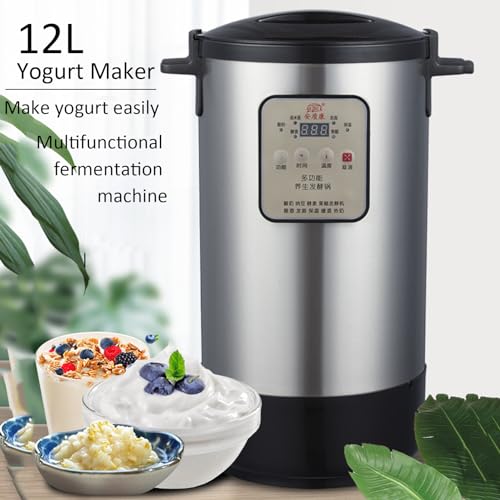 TBLOTYD 12L Stainless Steel Yogurt Maker, Stainless Steel GreekYogurt Maker Machine Time Temperature Control Digital Yogurt Maker Machine