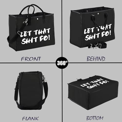 Bolsa de mano Let That Shit Go con frase motivacional de interior 5
