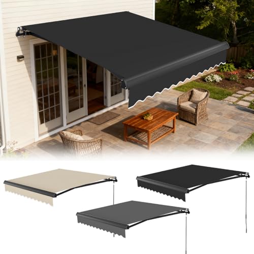 Peviasot Toldo eléctrico de 250 x 200 cm, brazo articulado con mando a distancia para balcón y terraza, protección solar resistente a la intemperie con inclinación de 0 – 45°, incluye material de