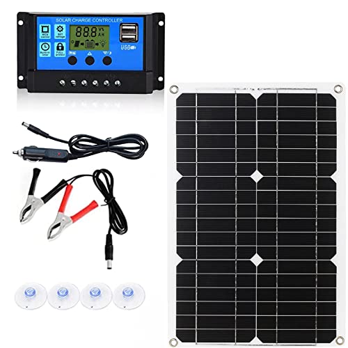 LOVEXIN 180W Kit de Panel Solar Panel Solar portátil 10A-60A Controlador para automóvil, embarcaciones, Marina, Autocaravana, caravanas, batería de 12v,10v Controller Cover