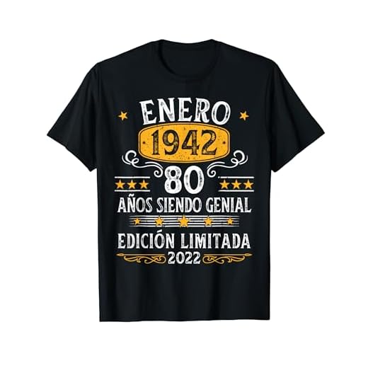 80 Años Cumpleaños 2022 Enero Hombre Mujer Enero 1942 Enero Camiseta