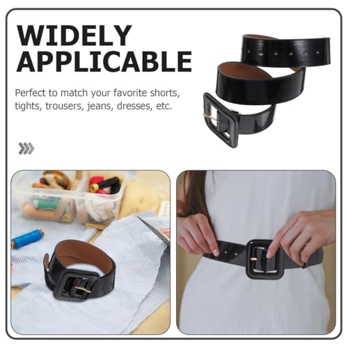 1pc Patent Leather Wide Girdle Belt Leather Belts for Jeans Waistband Ladies Womans Belt Red Casual4