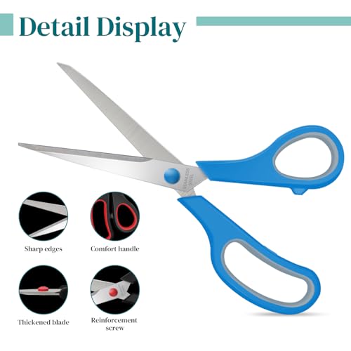 Xnluothsk 24 Packs Sewing Craft Scissors Bulk,8\" Multipurpose Heavy Duty Sharp Scissors,Stainless Steel Shears for Home Office Student Supplies - Thumbnail 4