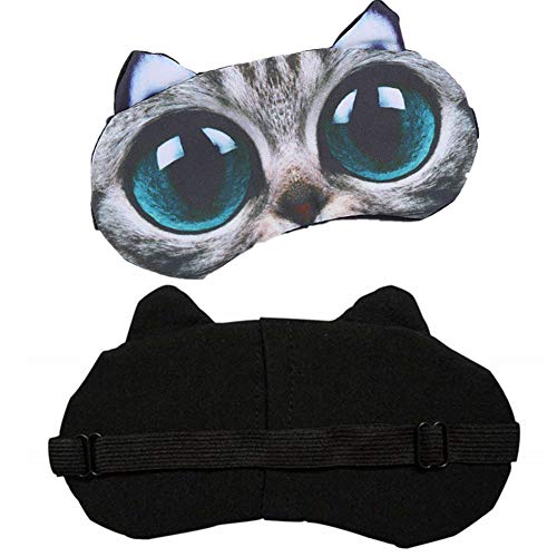Cute Animal 3D Funny Sleep Eye Mask for Sleeping, Cat Dog Soft Plush Blindfold Sleep Masks Eye Cover Eyeshade for Kids Girls Men Women Plane Travel Nap Night (American Shorthair)