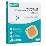 [Pack of 10] Bordered Hydrocolloid Adhesive Bandages 4" x 4" Hydrocolloid Patches, Sterile Large Siz