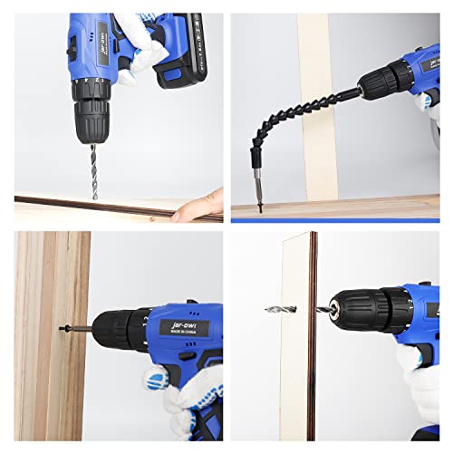 Portable Power Drill Set with 37PCS Drill Bit,21V Cordless Drill Driver Kit with Battery and Charger,Jar-owl Home Tool Kit with Electric Drill for Men Women Garden Office Repair Maintain-Blue thumbnail 5