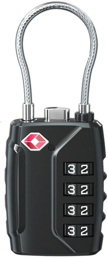 Customs Password Lock Padlock Durable Anti-Theft 4 Digit Combination Lock Portable Security Tool Cabinet Lock(Black)