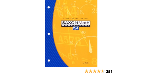 Saxon Math Homeschool 5/4: Tests and Worksheets - 3rd Edition 2004