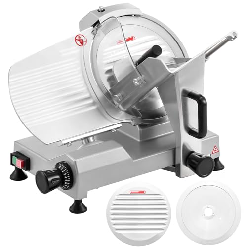 WILPREP Commercial Meat Slicer, 10-Inch Stainless Steel Blade Meat Slicer with Adjustable Thickness(0-0.5\"), Bread Butter Chicken Food Slicer Kitchen Appliance