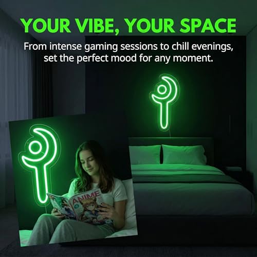Image of FF14 White Mage Neon Sign for Wall Decor, Game Room, Bedroom, Man Cave, Birthday Decorations, Fan Collection, USB Powered, Green,13.8 inchx7.3 inch