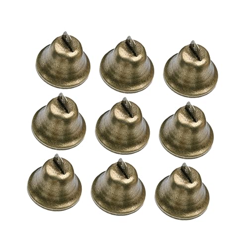 CIMAXIC 10 Piezas Accesorios Hechos a Mano Cascabeles De Colores Campana De Llamada De Mano Roca Campanas De Acero Cuentas De Campana Cableado Señal Puerta Campana De Contador Oro Brown