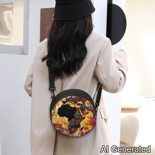 Image of Women Novelty Round Clock Shape Zippered Clock Purses for Women Tote Handbag Shoulder Bag, Gift for Mom Girlfriend