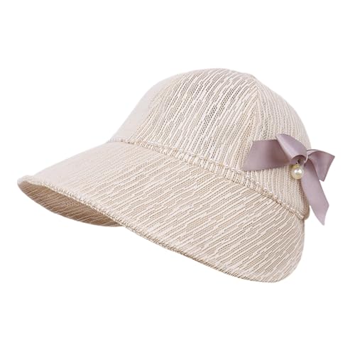 Sheer Yarn Baseball Hat with Bowknot Decals Spring Sheer Visors for Adult Photography Sun Caps Girl Women Fashion for Travel