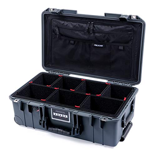 Pelican Charcoal & Black 1535 air case with TrekPak dividers & Combo-Pouch lid Organizer.