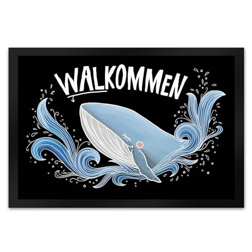 trendaffe Walkommen Fußmatte XL mit Wal Motiv