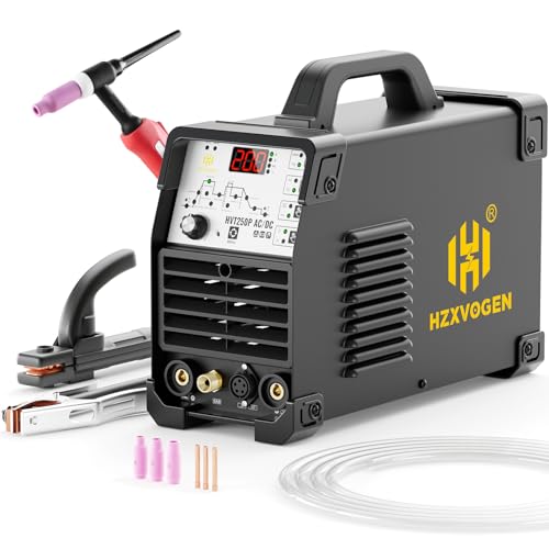 Poste à Souder TIG AC DC avec Impulsion, 200A HF TIG/Stick/Spot/Pulse 6 in 1 AC TIG Machine à souder l'aluminium 230V IGBT Inverter HVT250P