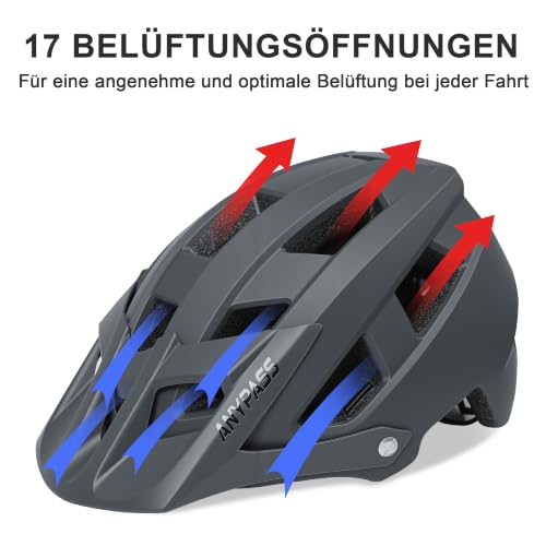 Fahrradhelm Herren Damen, Leichter MTB Helm mit Visier fürs Fahrrad – Ansicht 4
