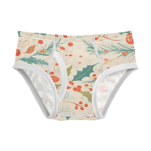 KLL Christmas Holly Leaves Toddler Boy Pure Cotton Nighttime Underwear Breathable Undies