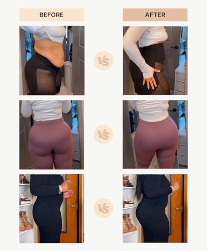 Image of SHAPELLX Butt Lifting Shapewear for Women Tummy Control Padded Shorts High Waisted Faja Body Shaper with Butt Pads