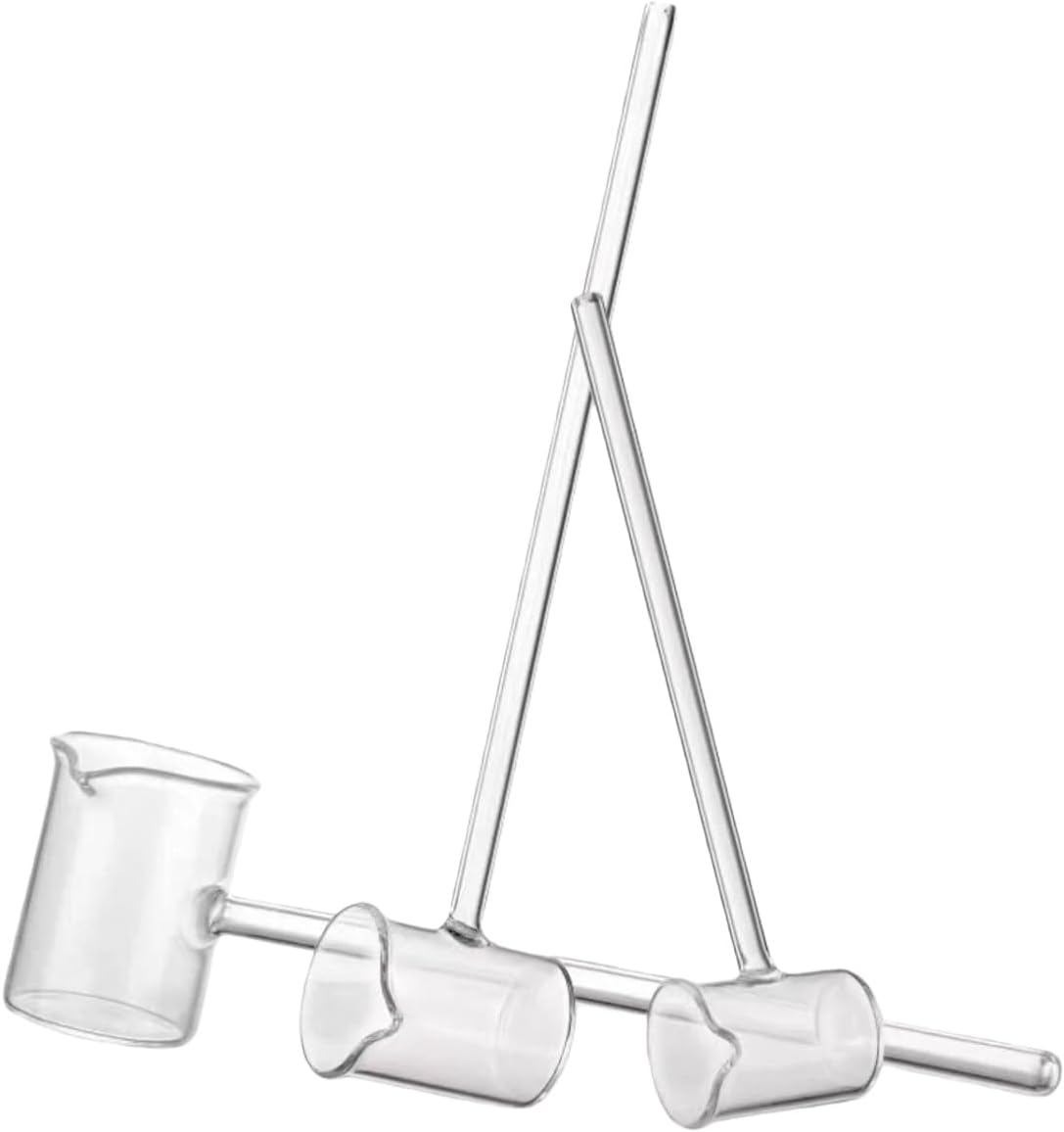 Borosilicate Glass Acid Spoon - Long-Handled Medicine Funnel Sampling Spoon for Laboratory Use