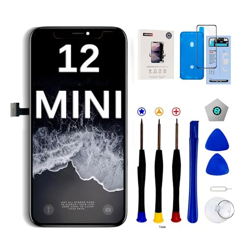EFaith für iPhone 12 Mini 6 1 Ersatz Display Full-HD-LCD-Touchscreen-Digitizer-Baugruppe mit komplettem Reparaturset Displayschutzfolie Modell