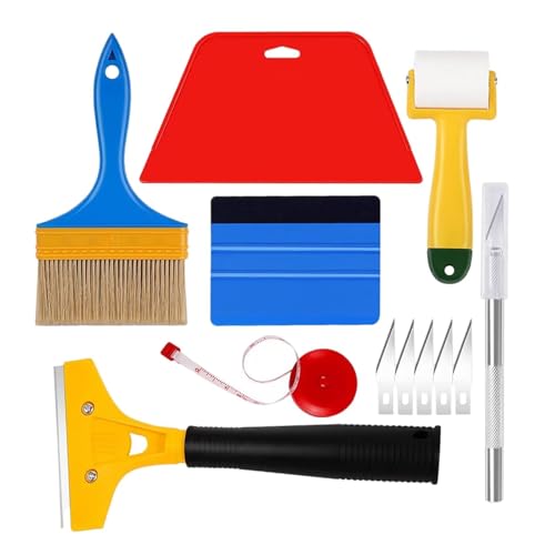 Herramientas de papel pintado, incluidas herramientas de corte, raspador de goma, raspador de pintura, cepillo, cinta métrica, Herramientas para papel tapiz, Herramientas para película de papel tapiz
