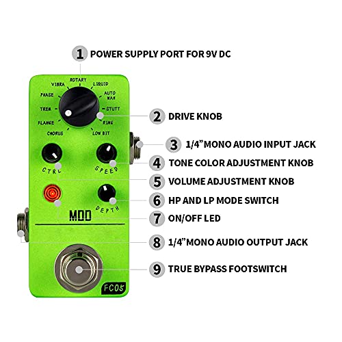 MKYSB FC05 Modulation Multi Effects Pédale MOD Guitar Pédale 11 Modes Chorus Flanger Phaser Tremolo Auto Wah - Les Beatles, Paul McCartney, John Lennon, RIngo Starr, George Harrison MKYSB FC05 Modulation Multi Effects Pédale MOD Guitar Pédale 11 Modes Chorus Flanger Phaser Tremolo Auto Wah – Image 3