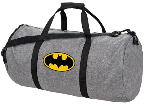 Batman Classic Bat Shield Logo Lightweight Duffel Bag for Sports and Gym Packable for Travel