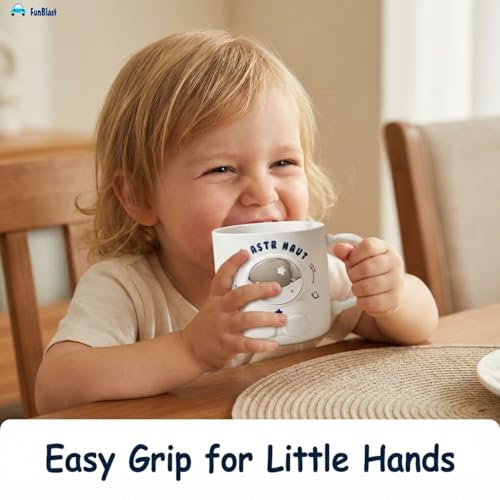 Image of FunBlast Space Milk Mug for Kids - 390 Ml; Unbreakable Mug for Kids, Milk Mugs for Kids Unbreakable - Milk Drinking Cup for Kids (White)