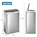 Stainless Steel Automatic Trash Can - 13.2 Gallon Motion Sensor Garbage Can with Soft Close Lid for Kitchen/Home Office (Silver)