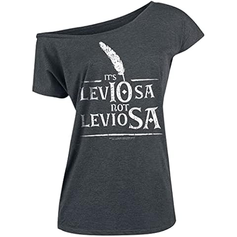 HARRY POTTER Leviosa Mujer Camiseta Gris Oscuro Cover