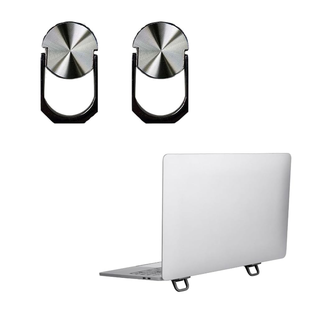 2PCS Self-Adhesive Mini Portable Laptop Stand Portable Invisible Desktop Stand for Notebook and Keyboard Black