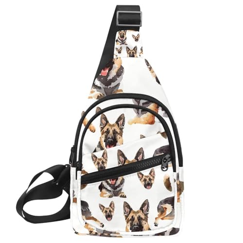 Mochila cruzada de pastor alemán ajustable para hombre y mujer