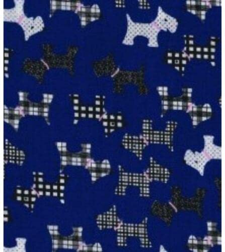 Tissu en polycoton imprimé Terriers Royal anti-plis pour loisirs