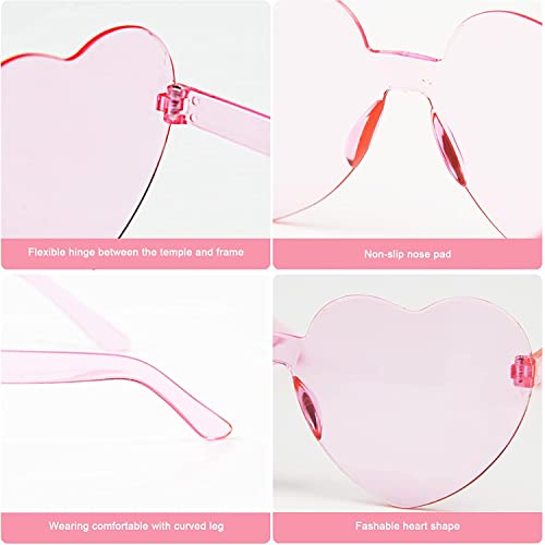AEAHALY Heart Sunglasses for Women and Men Rimless Heart Shaped Sunglasses Heart Glasses Bachelorette Bride Party Favor3