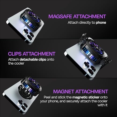 Image of Kreo Iceberg Compact Gaming Mobile Phone Cooler with Magnetic Attachment for Android & iPhone, Silent and Lightweight Mobile Cooler with Rapid Cooling